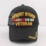 US Military Desert Storm Veteran Shadow Black Adjustable Baseball Hat Cap