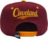 Cleveland City Flat Flash Style Snapback Cap (Black/Red)