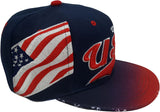 USA Flash Style Snapback Cap (Blue/Red)