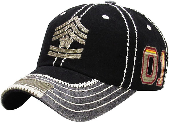 Rank Vintage Dad Baseball Hat Cap (Black)