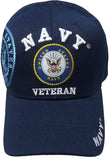 US Military Navy Veteran Blue Adjustable Baseball Hat Cap