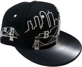 Brooklyn City line Style Snapback Cap (Black/White)