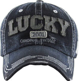 Lucky Vintage Dad Baseball Hat Cap (Black Denim)