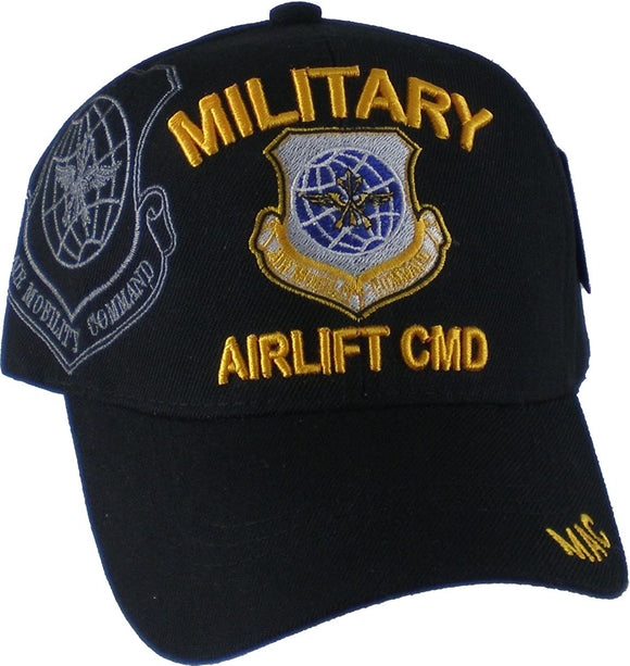US Military Airlift CMD Black Baseball Hat Cap