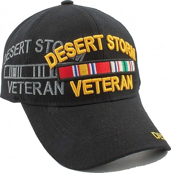 US Military Desert Storm Veteran Shadow Black Adjustable Baseball Hat Cap