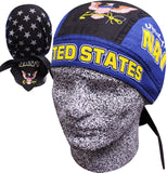 Danbanna Combat Stars Navy Headwrap Doo Rag Skull Cap