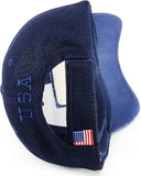 US Flag Hologram Patch Baseball Hat Cap (Navy Blue)