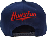 Houston City Jumbo Logo Style Snapback Cap (Blue)