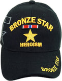 US Military Bronze Star Heroism Black Baseball Hat Cap