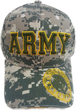 US Military Army Bold Emblem on Brim Adjustable Baseball Hat Cap (Digital Camouflage)