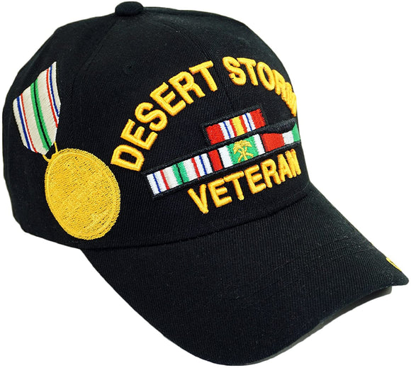US Military Desert Storm Veteran ODS Black Baseball Hat Cap