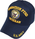 US Military Navy Operation PTSD Veteran Blue Baseball Hat Cap