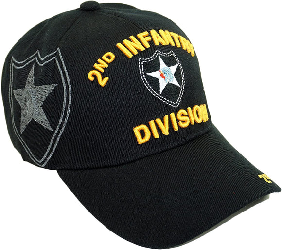 US Military 2nd Infantry Division Black Baseball Hat Cap