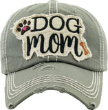Kbethos Dog Mom Vintage Baseball Hat Cap (Grey)