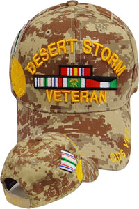 US Military Desert Storm Veteran Ribbon ODS Desert Camouflage Adjustable Baseball Hat Cap