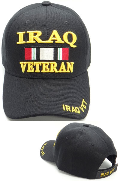 US Military Iraq Veteran Ribbon Black Adjustable Baseball Hat Cap