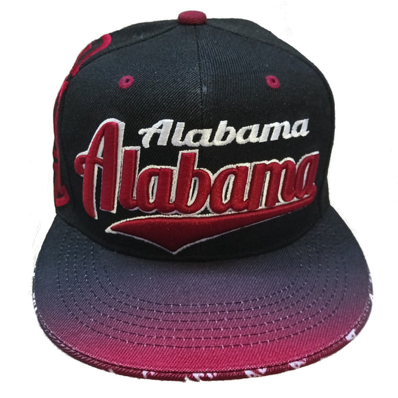 Alabama State Flash Style Snapback Cap (Black/Maroon)