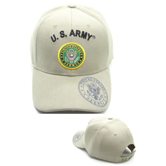 US Military Army Arch Shield Shadow Khaki Adjustable Baseball Hat Cap