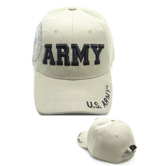 US Military Army Letter Shield Shadow Khaki Adjustable Baseball Hat Cap