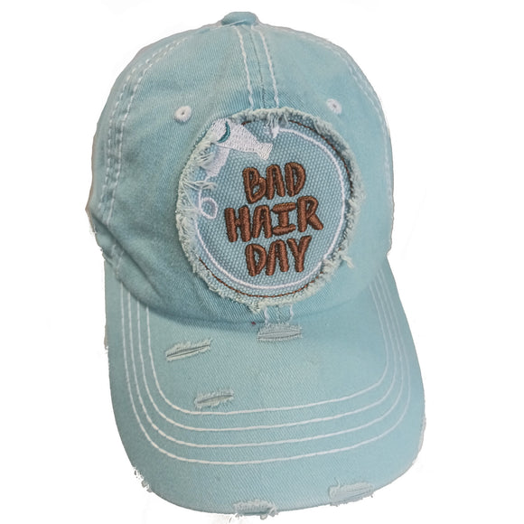 Bad Hair Day Pigment Vintage Cotton Baseball Hat Cap (Sky Blue)