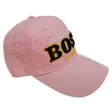 JESUS IS MY BOSS Christian Baseball Hat Cap (Pink)
