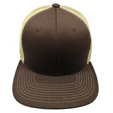 Cambridge Mesh Back Trucker Hat Cap (Brown/Khaki)
