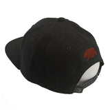 California Republic Cali Bear Embroidered Flat Bill Snapback Hat Cap (Black/Multi Color)