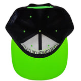 Chicago Green Neon Shadow Style Flat Bill Baseball Snapback Black Hat Cap