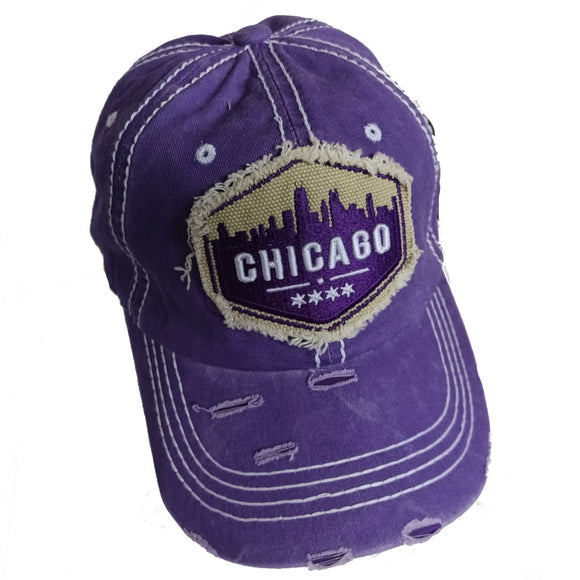 Chicago City Line Vintage Baseball Hat Cap (Purple)