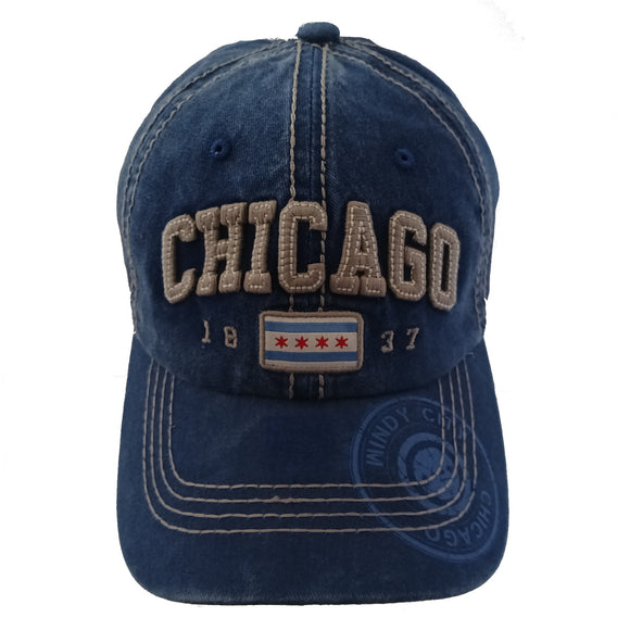 Chicago Classic Vintage Baseball Hat Cap (Blue)