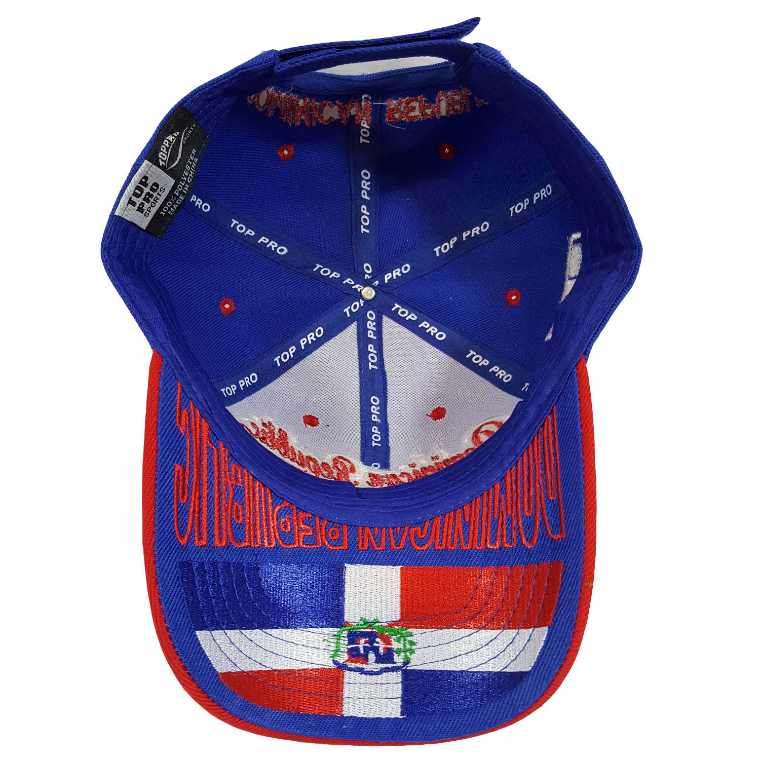 Dominican Republic Flash Style Baseball Hat Cap (Red/Blue) – Hat Crew