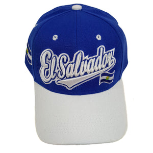 El Salvador Flash Style Baseball Hat Cap (Royal Blue/White)