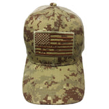 US Flag Patch Embroidered Mesh Trucker Baseball Hat Cap (Desert Digital Camouflage)