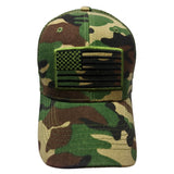 US Flag Patch Embroidered Mesh Trucker Baseball Hat Cap (Green Camouflage)