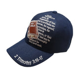 HOLY BIBLE Christian Baseball Hat Cap (Navy Blue)