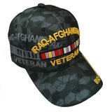 US Military Iraq-Afghanistan Veteran Adjustable Baseball Hat Cap (Black Camouflage)