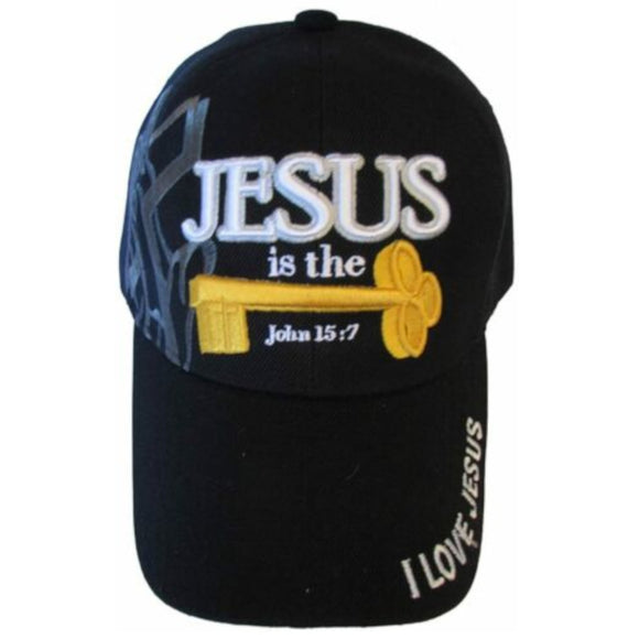 JESUS IS THE KEY Christian Baseball Hat Cap (Black)