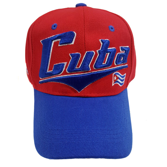 Cuba Flash Style Baseball Hat Cap (Red/Blue)
