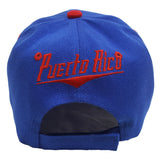 Puerto Rico State Flash Style Baseball Hat Cap (Blue/Red)