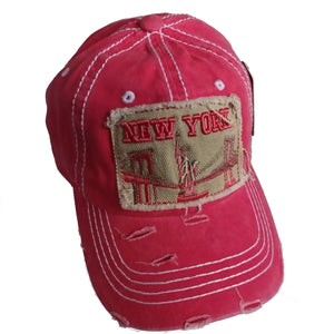 New York State of Liberty Edition Vintage Baseball Hat Cap (Pink)
