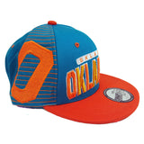 Oklahoma State Embroidered Flat Bill Snapback Cap (Aqua/Orange)