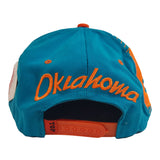 Oklahoma State Embroidered Flat Bill Snapback Cap (Aqua/Orange)