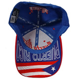 Puerto Rico State Flash Style Baseball Hat Cap (Blue/Red)
