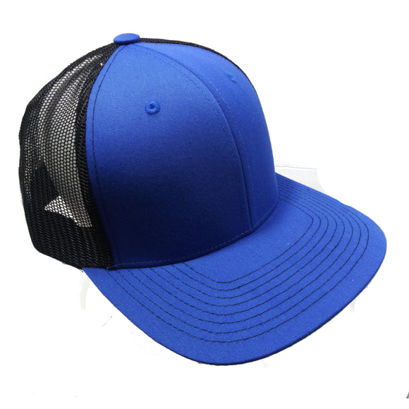 Cambridge Mesh Back Trucker Hat Cap (Royal Blue/Black)