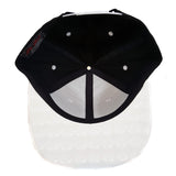 Hologram Design Brim Two Tone Color Plain Snapback Hat Cap (Black/White)