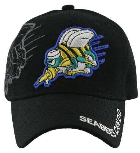 US Military Seabees Can Do Black Adjustable Baseball Hat Cap