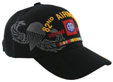 US Military 82nd Airborne Vietnam Veteran Wings Black Adjustable Baseball Hat Cap