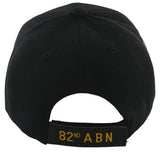 US Military 82nd Airborne Vietnam Veteran Wings Black Adjustable Baseball Hat Cap