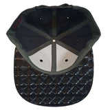 Hologram Design Brim Two Tone Color Plain Snapback Hat Cap (Charcoal/Black)
