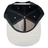Hologram Design Brim Two Tone Color Plain Snapback Hat Cap (Charcoal/White)